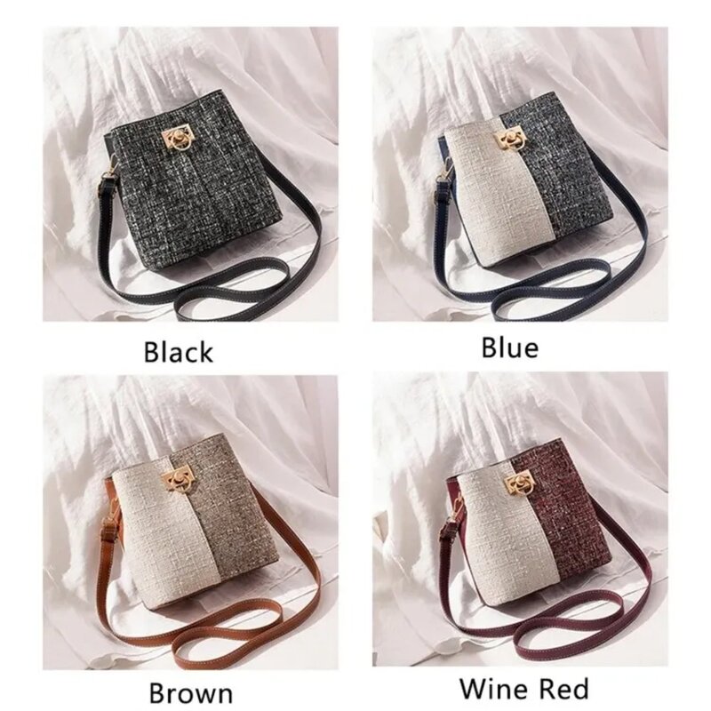 Soft PU Leather Shoulder Bag Fashion Large Capacity Square Hand Bag Patchwork Crossbody Bag for Girls Gifts