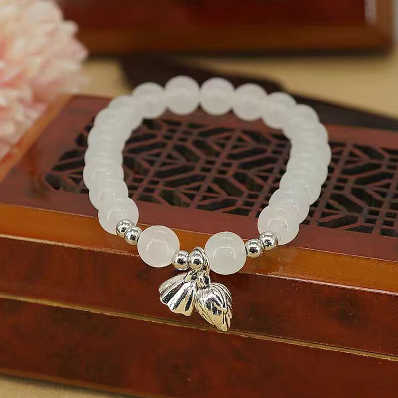 Fashion Trend Lotus Bracelet Lotuspod Chain Elastic Cord Bracelet Sweet Girl Antiquity Jewelry Party Gift Accessories