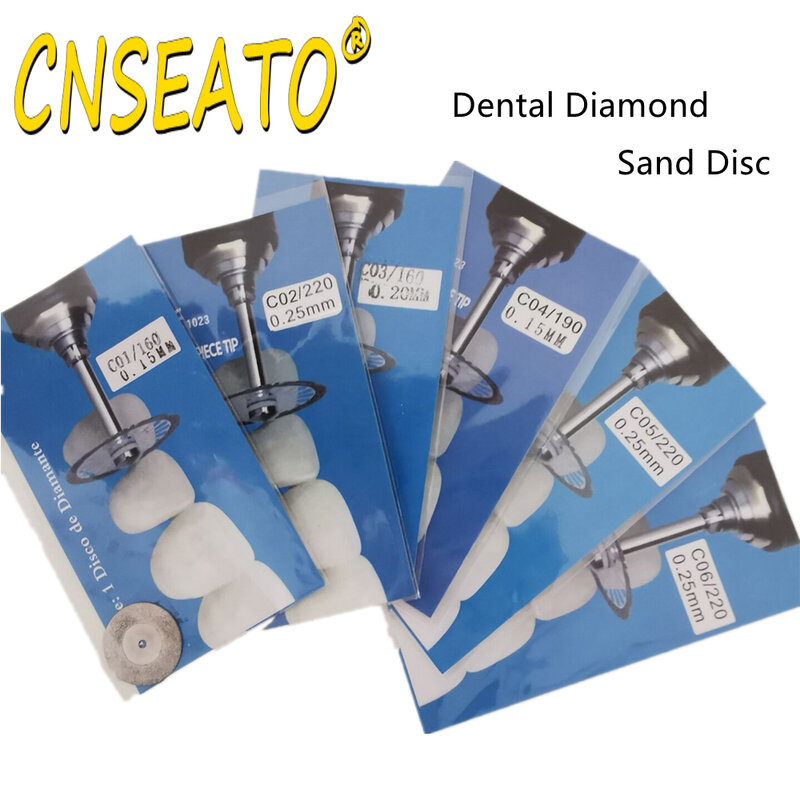 치과 다이아몬드 디스크 초박형 양면 모래 도자기 절단 도구, 연마 휠, 치과 치아 분리 폴리셔, 5 개