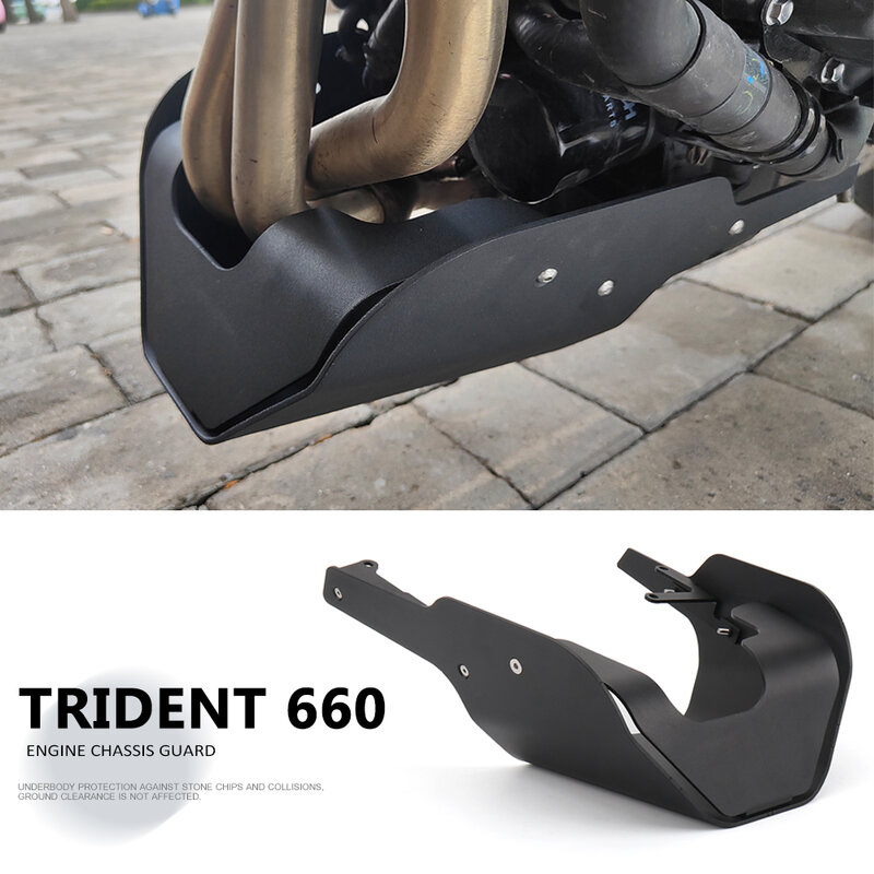 Placas de patim da base do motor da motocicleta, Capa de proteção para Trident 660 2021-2023, Guarda de chassi para Tiger Sport 660 2022 2023