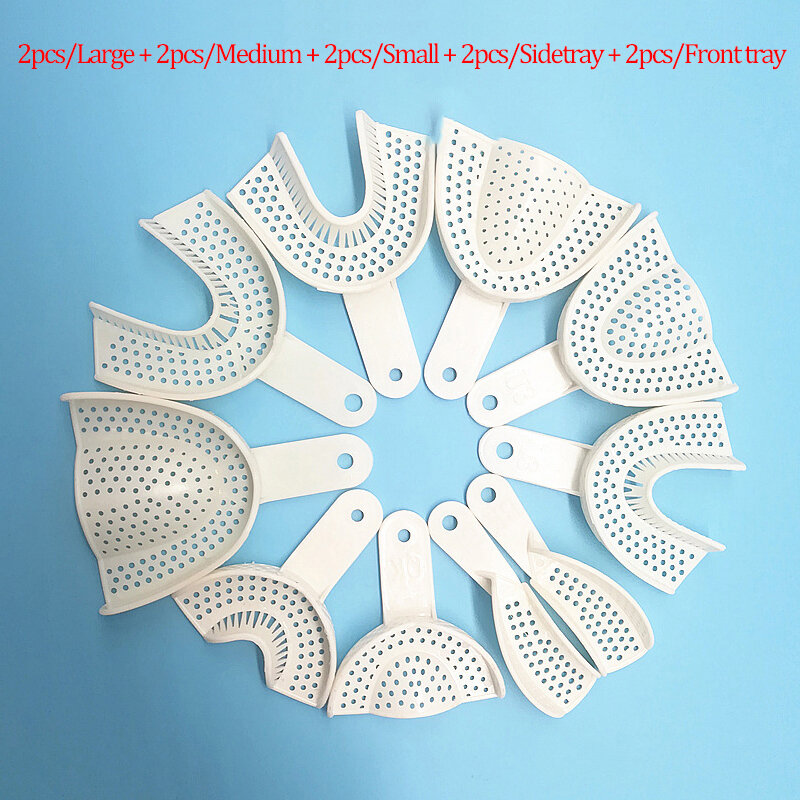 10PCS Dental Impression Trays Ortho For Adult Children Plastic Teeth Holder Tray Lab Dentistry Oral Care Materials