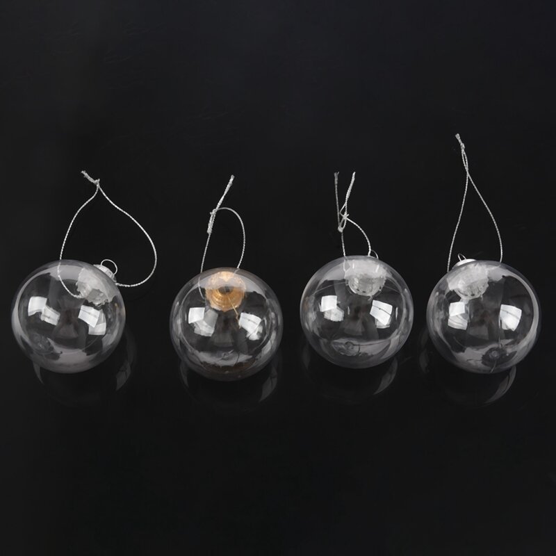 Wyczyść DIY bombki nietłukące bez szwu plastikowe XMAS Ball Home dekor w kształcie drzewa prezent-60Mm ilość: 12
