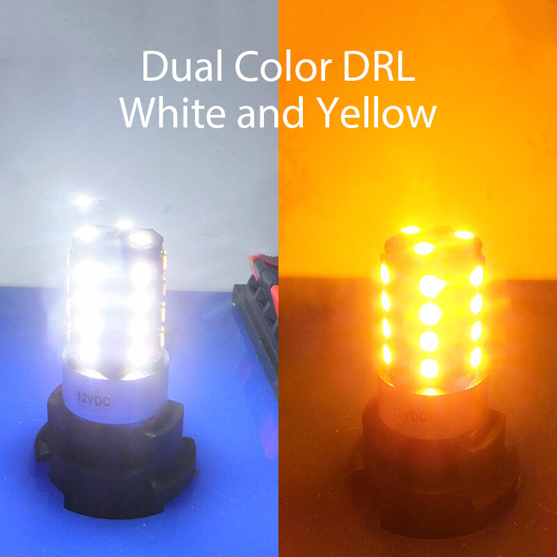 Carro Motocicleta LED Dual Mode T10 Sinal Turn Light/Park Light Âmbar-branco Cor branco + Amarelo D13.5 * 40mm