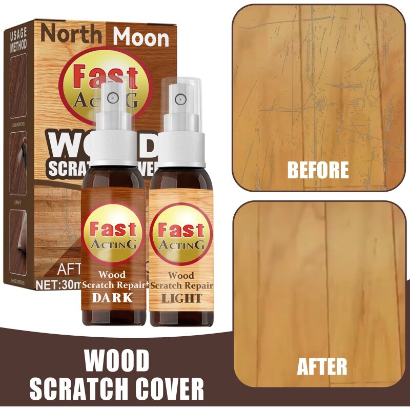 North Moon – Spray de peinture pour parquet, produits ménagers, Agent de réparation des rayures, couleur, rénovation de meubles