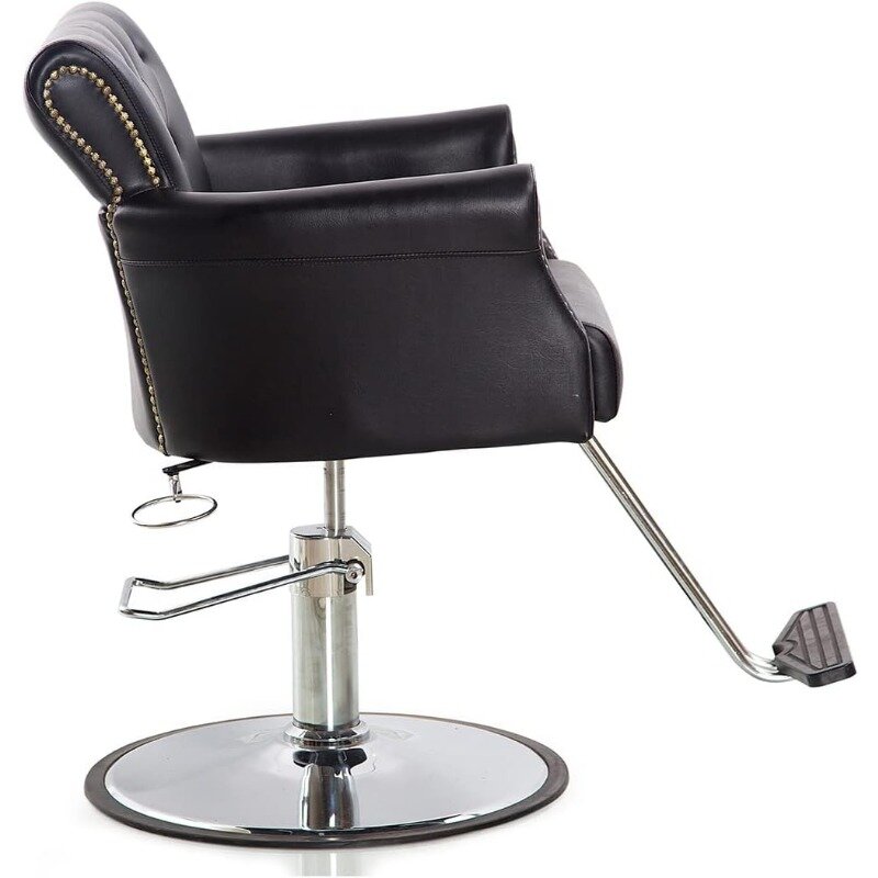 Beautynao-Chaise de Salon de Coiffure Professionnelle Noire, Tabouret de miles