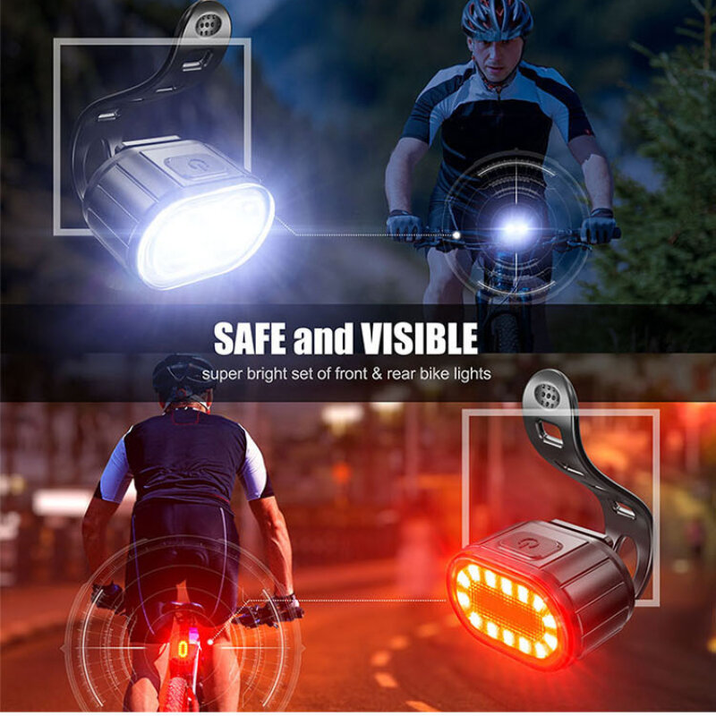 Radfahren Fahrrad Vorne Hinten Licht Set Bike USB Ladung Scheinwerfer Licht MTB Wasserdichte Rücklicht LED Laterne Fahrrad Zubehör