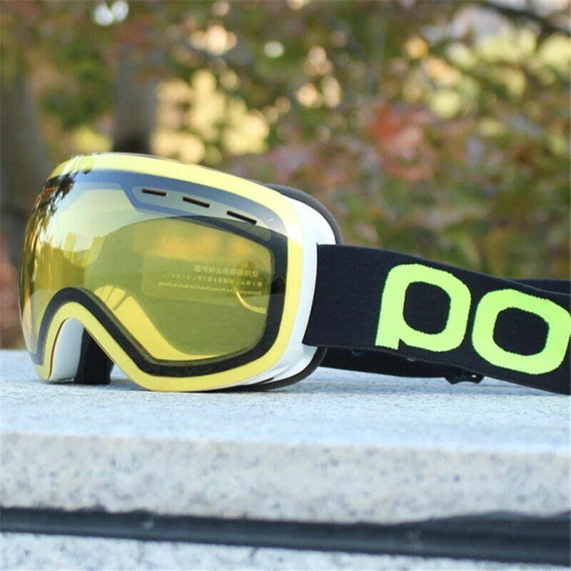 Kacamata Ski pria wanita, lensa mata anti-kabut Ski salju dengan masker lapisan ganda UV400 papan salju