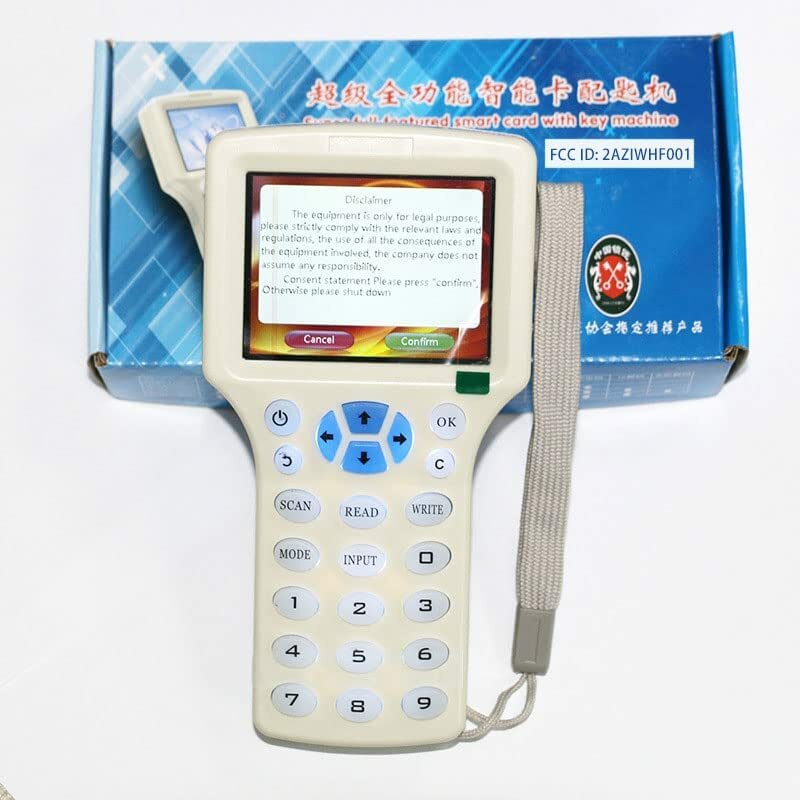 RFID Reader Writer Copier Duplicator IC/ID with USB Cable for 125KHz-13.56MHz Cards LCD Screen Duplicator English 10 Frequency