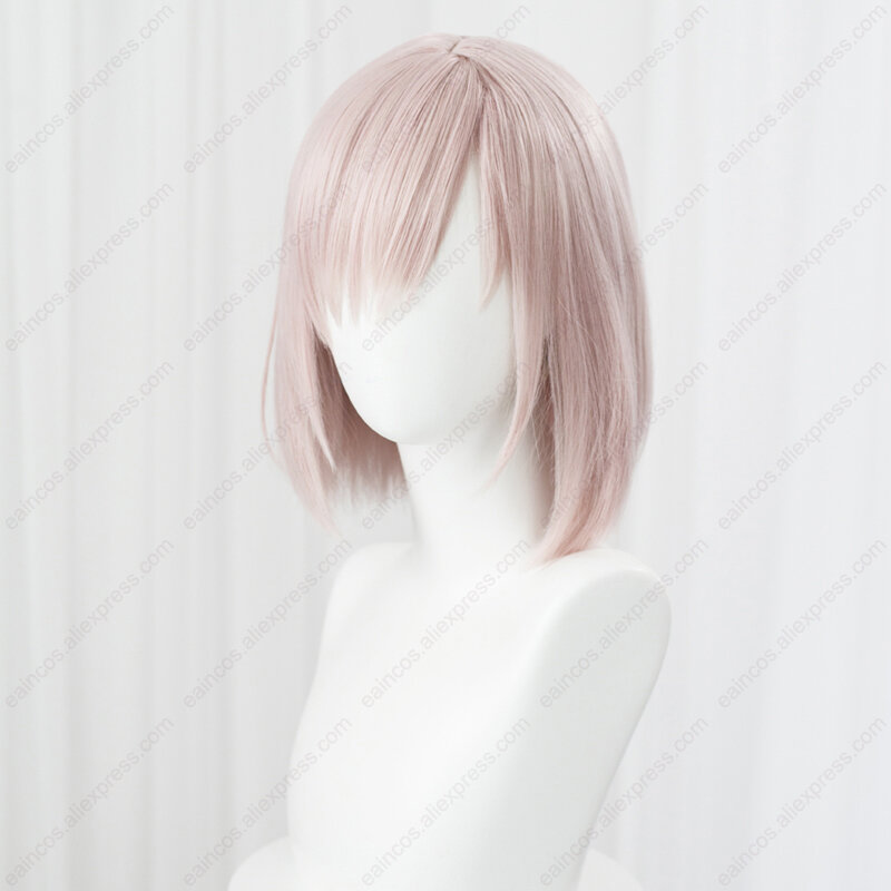 Парик для косплея FGO Mash Kyrielight, термостойкие синтетические волосы розового цвета, 35 см