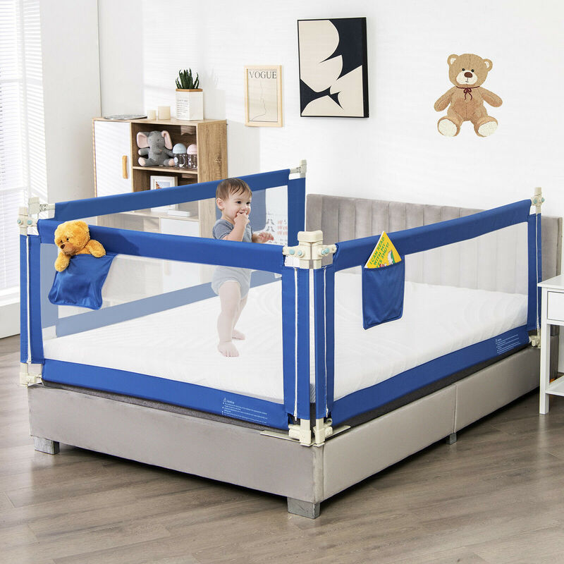 57 "Bed Rails Voor Peuters Verticale Lifting Baby Bed Rail Guard Met Slot Blauw BS10003BL