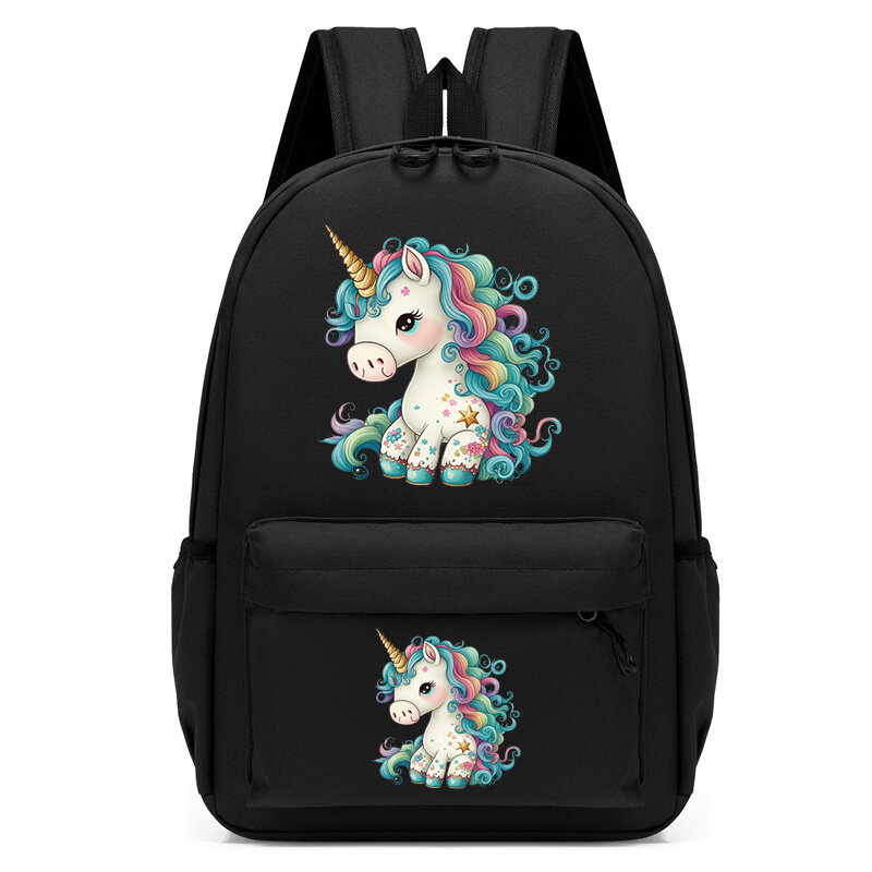 Cartoon Unicorn Print School Bag para crianças, mochila infantil, Kindergarten Bookbag, Anime sacos de viagem, bebê meninos e meninas