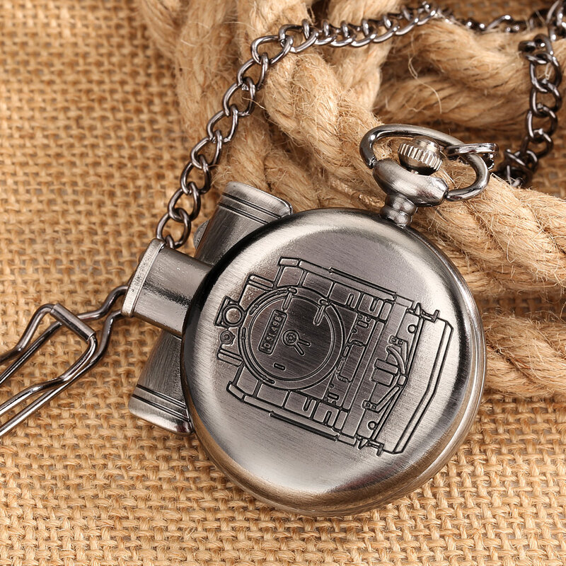 Train Model Quartz Vintage Pocket Watch Necklace Pendant Retro Clock Thick/thin Chain Watches Exquisite Style Gift for Man Women