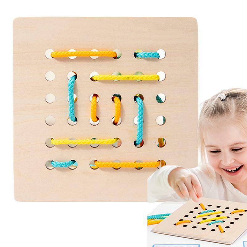 Lacing Threading Brinquedos para Desenvolvimento Inicial, Habilidades Motoras Finas, Presente Educacional Montessori