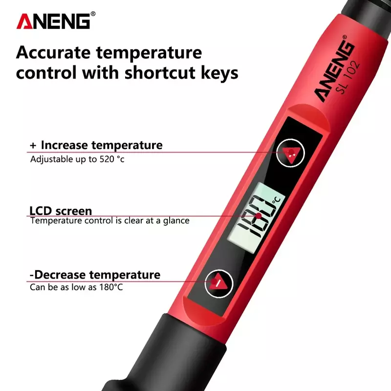 Цифровой электрический паяльник ANENG SL102/SL101 с регулируемой температурой 220 В 110 В, сварочный инструмент, керамический нагреватель, паяльный инструмент