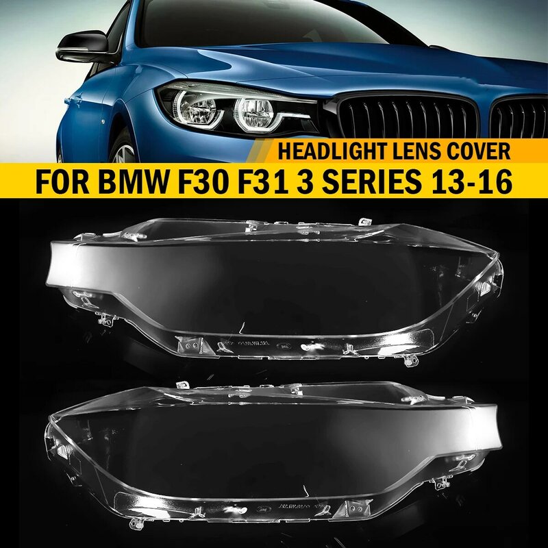 Sarung lampu depan transparan, penutup cangkang lampu depan untuk BMW 3 Series F30 F31 F35 2013-2015 320 328 335