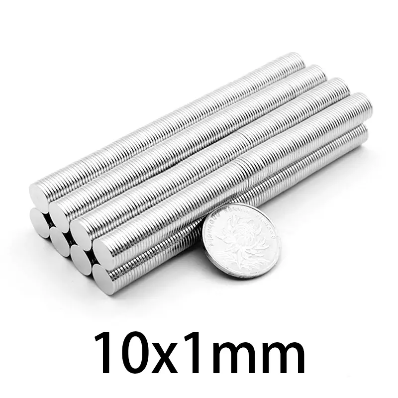 10x1mm Magnet kuat Neodymium tipis 10mm x 1mm Magnet permanen 10*1mm Magnet bulat magnetis kuat 10*1