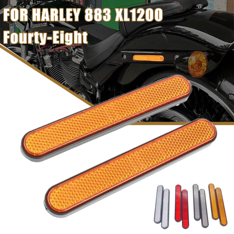 สติกเกอร์สะท้อนแสงติดบังโคลนหลัง garpu depan Motor 2ชิ้นป้ายเตือนสำหรับ Harley Sportster 883 XL1200 softail Dyna