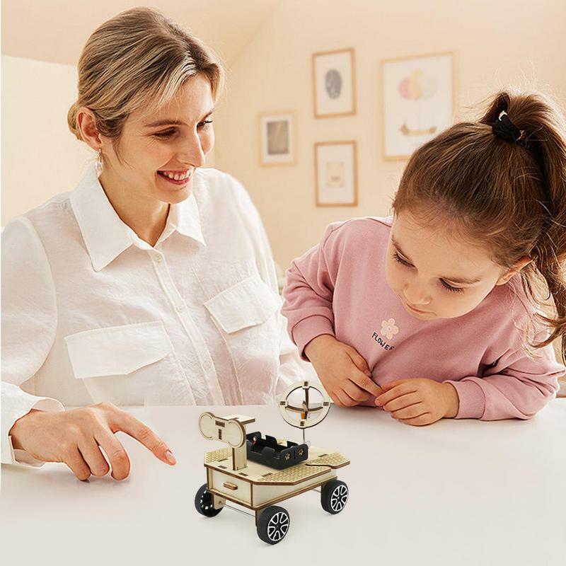 Wooden Mars Rover Wooden Science Toy Mars Rover DIY Parent-Child Interaction 3D Puzzle Toy For Kindergarten Living Room Bedroom