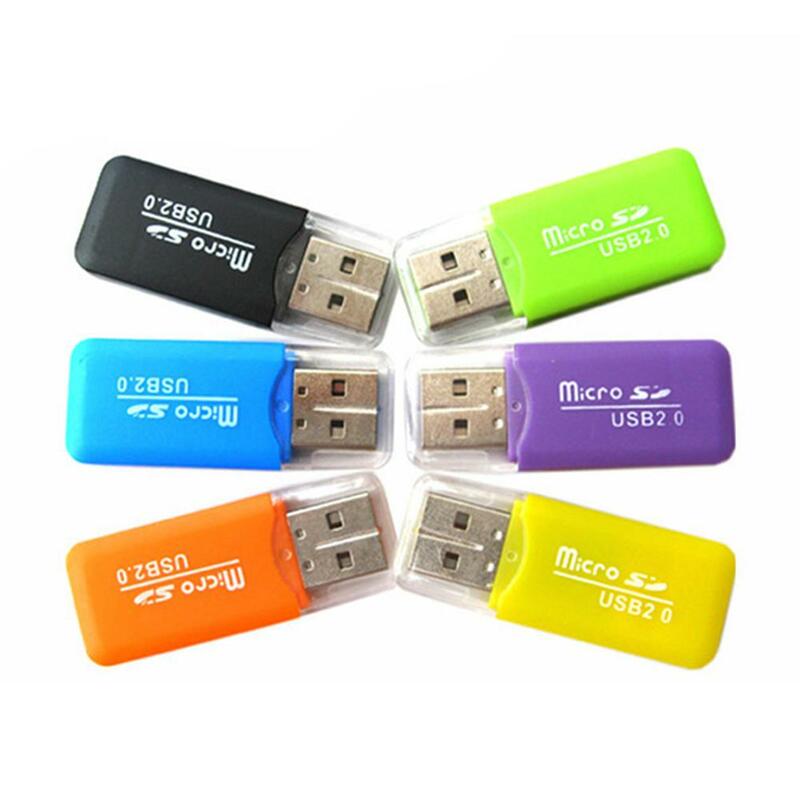 Portátil Memory Card Reader Adapter, Mini USB 2.0, TF, T-Flash, Micro SD, TF, Fit para PC, Laptop, Computador