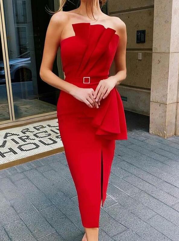 Solid Color Sleeveless Temperament Commuting Pullover British Style Women's Strapless Lace Tight Fitting Dress