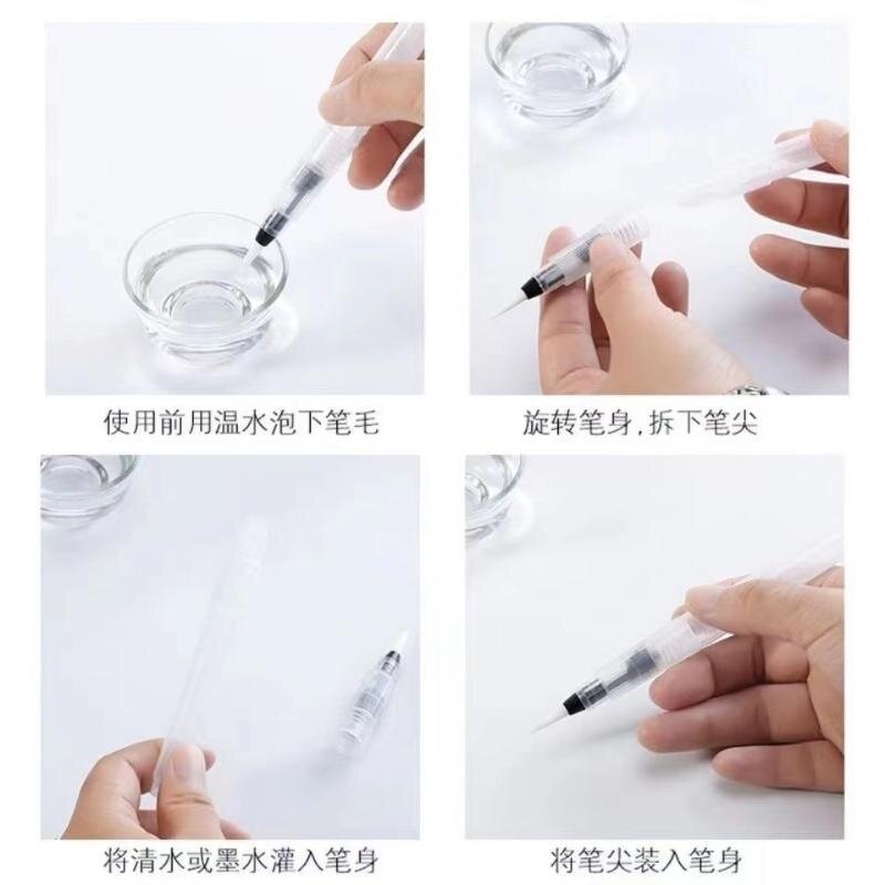 6 Pcs/Set Paint Brush Water Pen Color Soft Beginner Painting Drawing Art Pens Stationery School Office Supplies Microneedling