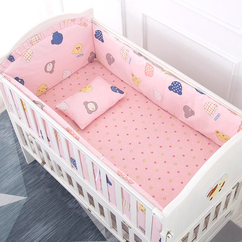 Universo Espaço Algodão cama do bebê Set, Crib Roupa de cama, Kids 'Bedroom Decor, Baby Girl and Boy's Crib, Bed Bumper, Bedsheet and Pillow, 6PCs