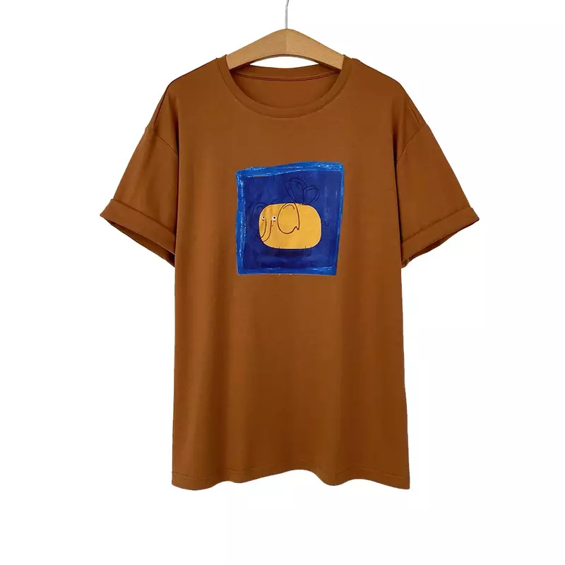 TA019 2023 nowe damskie T-shirty Casual Love wydrukowane bluzki Tee letnia damska koszulka koszulka z krótkim rękawem do odzieży damskiej
