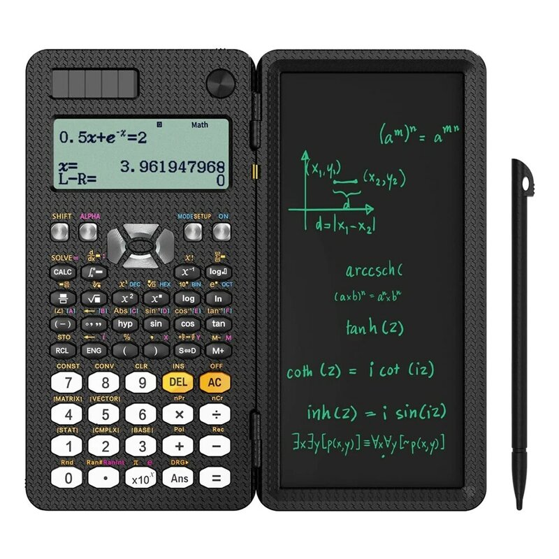 Calculadora científica solar com LCD Notepad, 417 funções, portátil profissional, calculadora dobrável para estudantes, atualizado 991ES