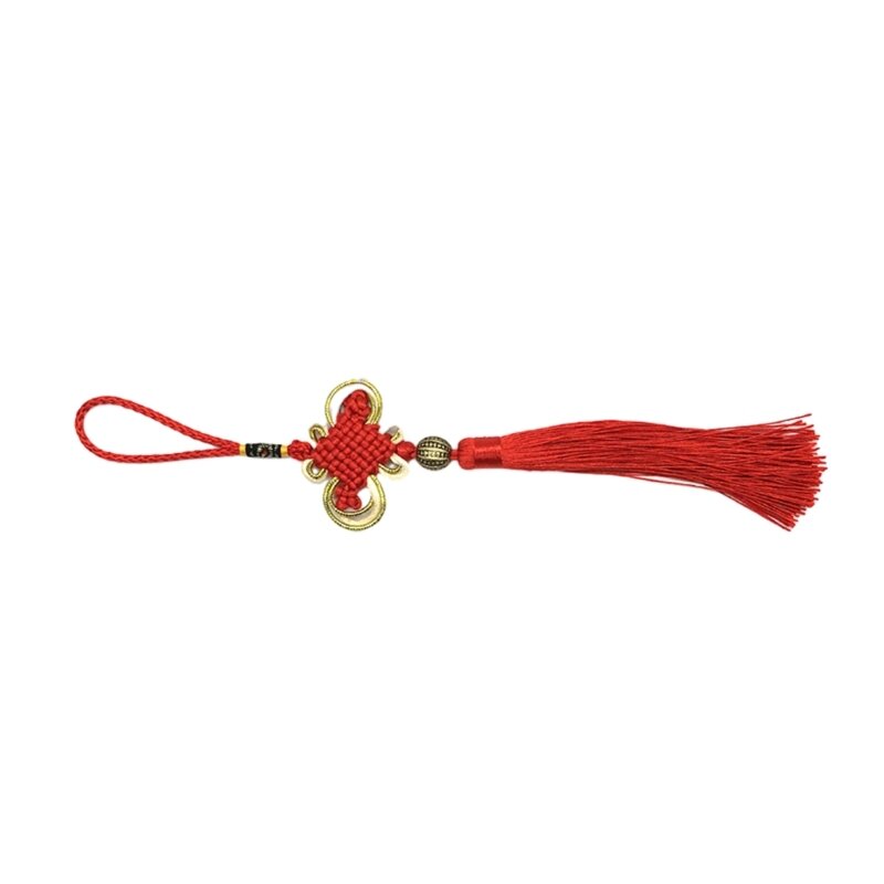 Праздничный кулон с кисточками небольшого размера. Маленький китайский кулон с узлом для украшений.
