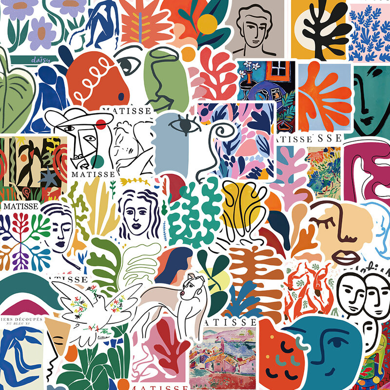 Pegatinas de graffiti estilo Matisse, calcomanías para monopatín, portátil, equipaje, nevera, teléfono, coche, 10/30/50 piezas