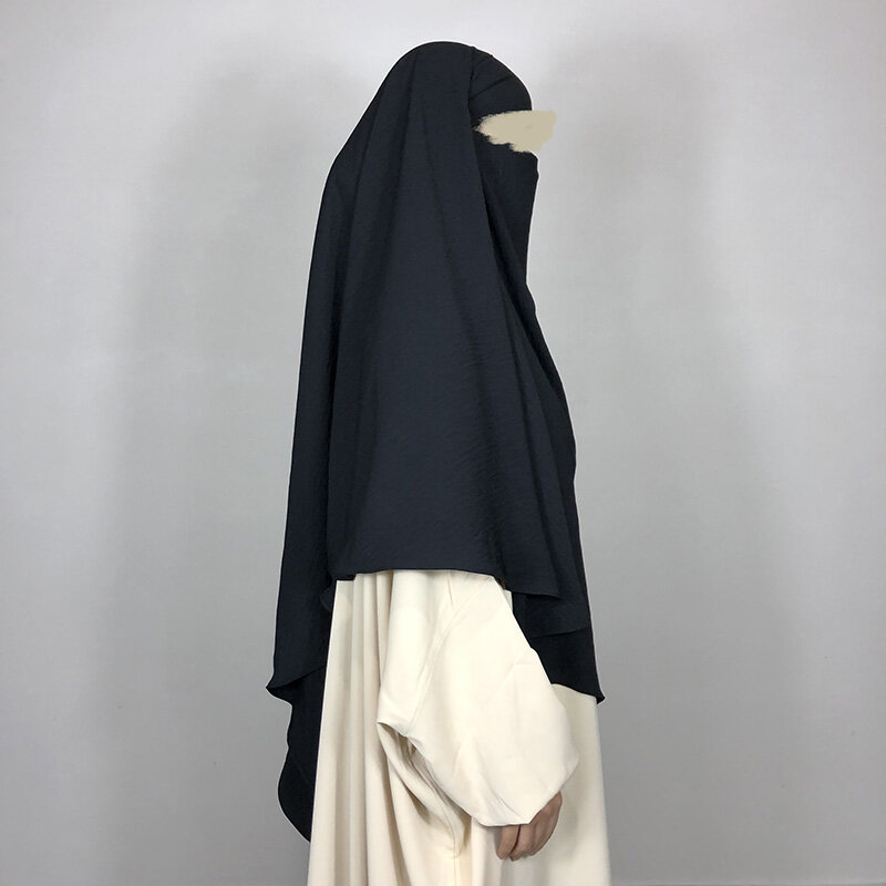 Nova uma camada jazz crepe diamante khimar alta qualidade muçulmano eid ramadan islâmico roupas gravata de volta oração hijab dropshipping
