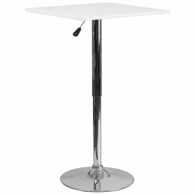 โต๊ะบาร์ผับไม้สีขาวปรับความสูงได้23.75นิ้ว (ปรับระยะได้33นิ้ว-40.5นิ้ว)