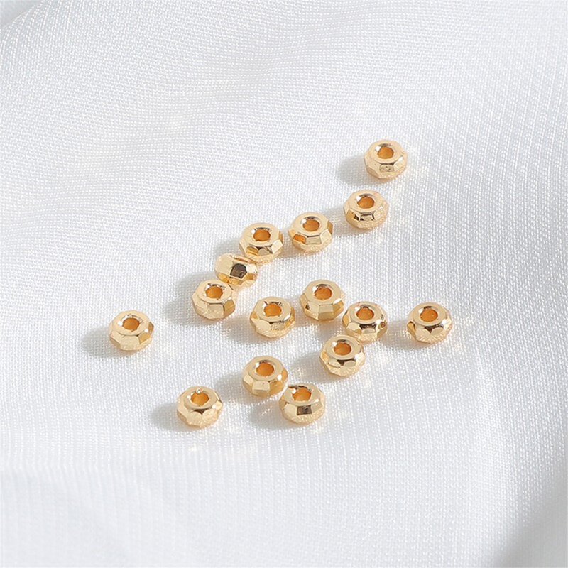 14 Karat Gold beschichtetes laser gemustertes flaches Blatt mit getrennten Perlen DIY hand gefertigte Schmuck materialien Zubehör Armband Perlenschnur