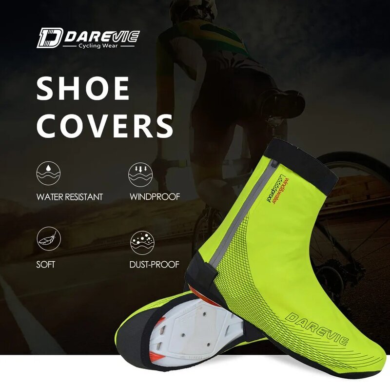 Обувь для велоспорта DAREVIE из искусственной кожи; Водонепроницаемая Обувь для велоспорта с защитой от ветра; Обувь с замком для велоспорта; Тапочки; Профессиональная обувь для бега