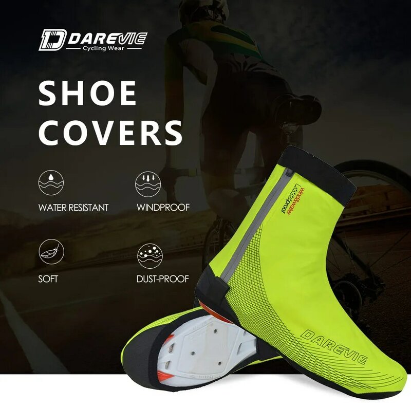 Darevie รองเท้าปั่นจักรยานครอบคลุม PU ยางกันน้ำรองเท้าปั่นจักรยานปก windproof ขี่จักรยานล็อครองเท้าปกรองเท้าแตะ Pro การแข่งขันความเร็ว