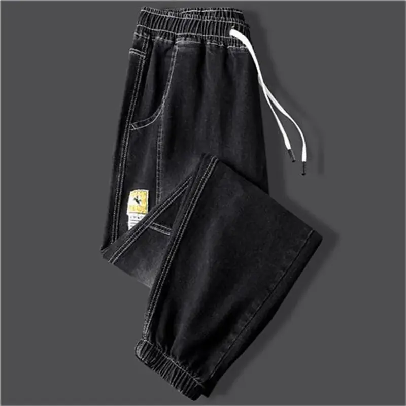 Jeans de lã masculina, calças jeans grossas e quentes, corredores pretos, harém jean, calças térmicas, streetwear, novo, inverno, 2022