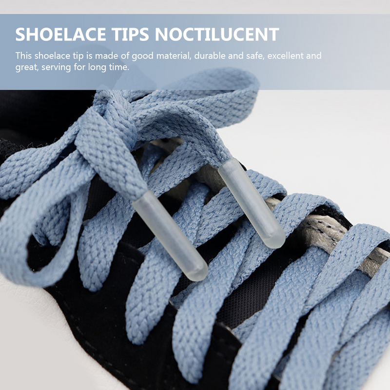 8 Pcs Plastic Shoe Noctilucent Shoelace Head Tips Athletic Laces Sports Shoes Durable Show Plastic Noctilucent  Sneaker