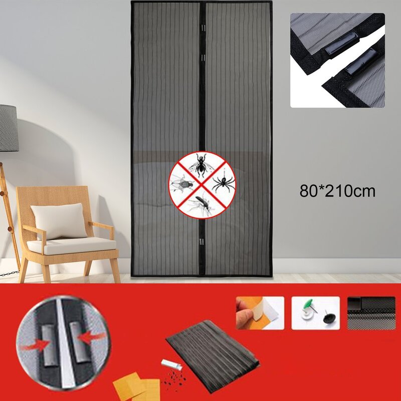 Шторы для защиты от комаров и насекомых, кухонные сетчатые занавески для защиты от насекомых, экран на дверь из полиэстера, на магните
