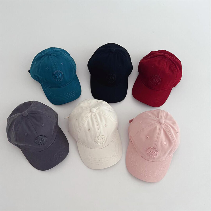 INS Korean Style Adult And Child's Baseball Hat Family Match Solid Color Boys Girls' Baseball Cap Parent Sunhat Casual Headwear
