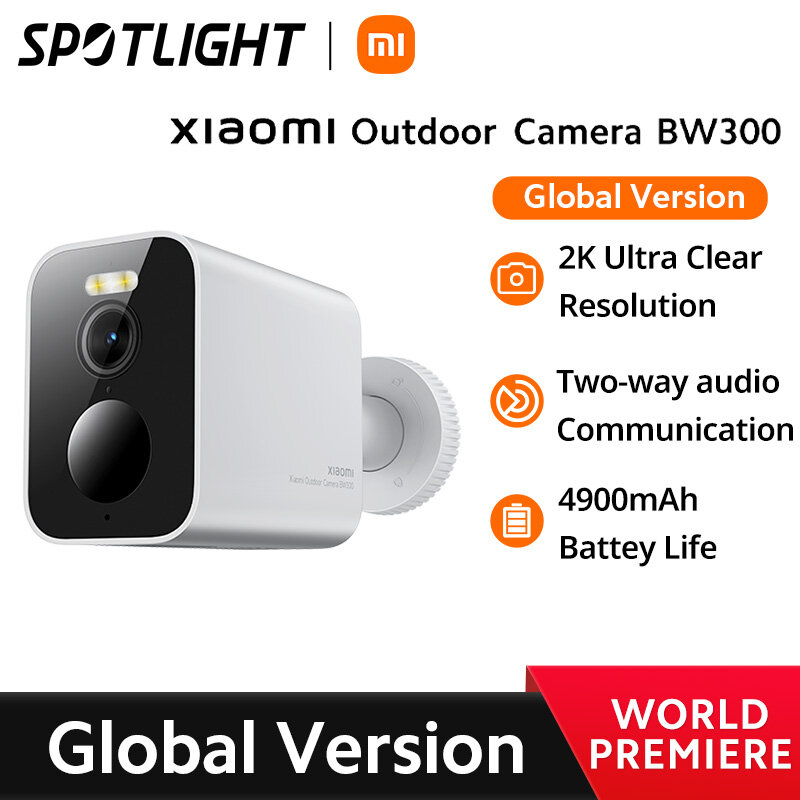 Xiaomi-cámara inteligente BW300 para exteriores, versión Global, resolución 2K, visión nocturna a todo color, batería de 4900mAh de duración