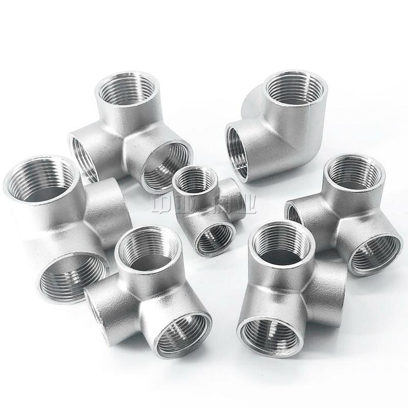 Stainless Steel 304 1/2" 3/4" 1" Female BSP Thread Pipe Fitting 3 way Equal Cross Connector