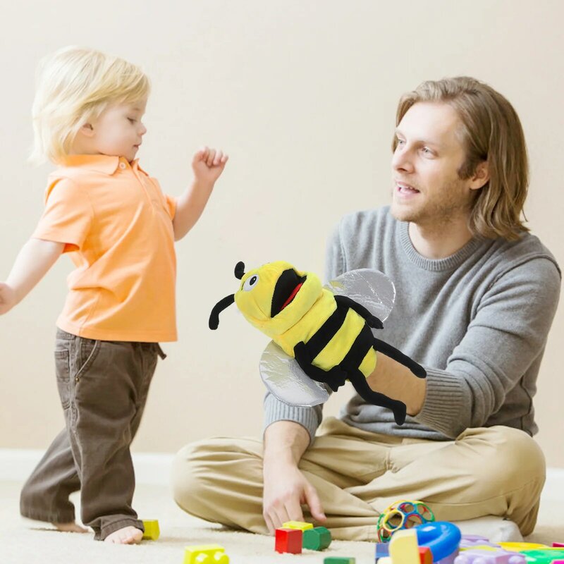 Giocattoli per bambini per bambini simulazione di burattini a mano ape modello animale Puzzle interattivo genitore-figlio