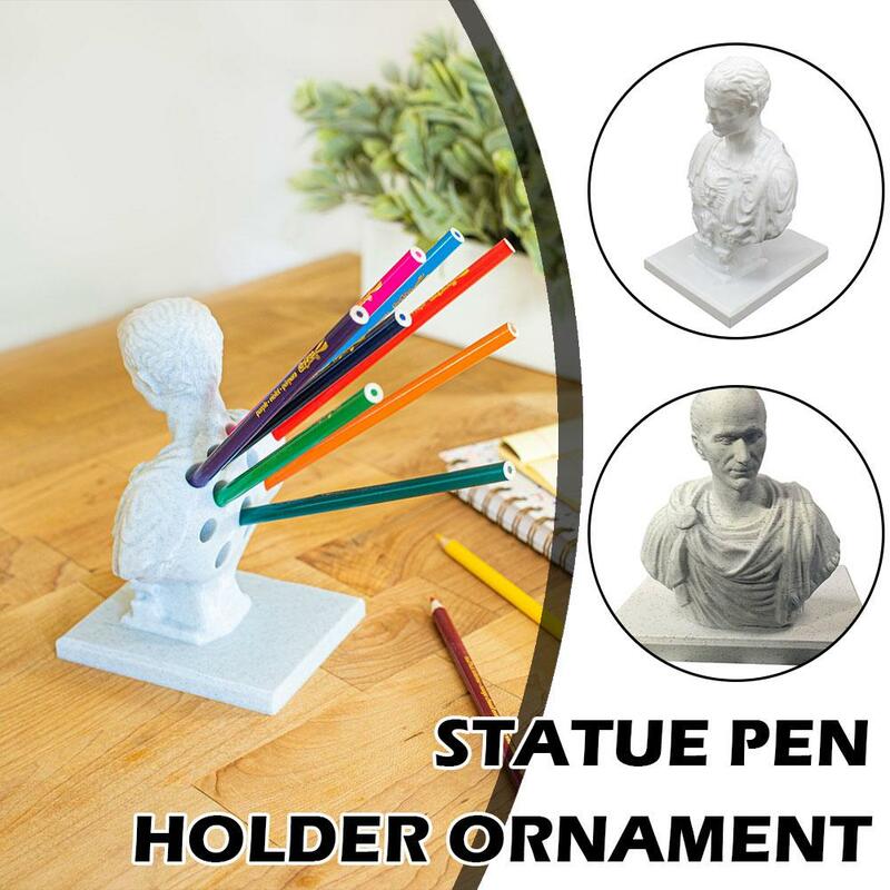 Julius Caesar statua portapenne ornamenti ufficio Desktop Organizer Rack matita forniture per ufficio accessori scuola U1Z5
