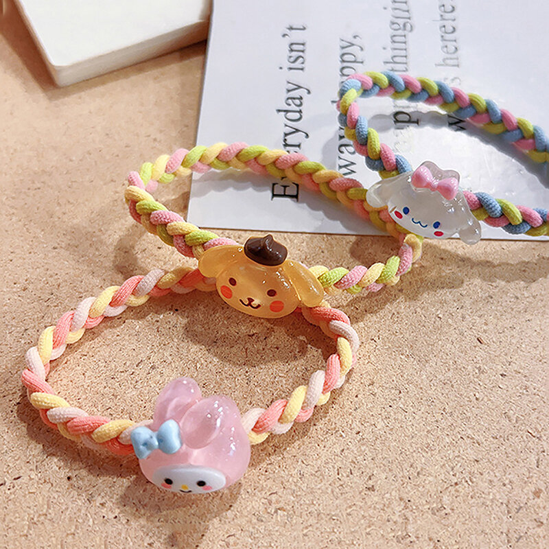 Kawaii Cartoon Cinnamoroll Kuromi Hair Rope Cute Colorful Hair Band For Sweet Girls Headwear Hair Accessories