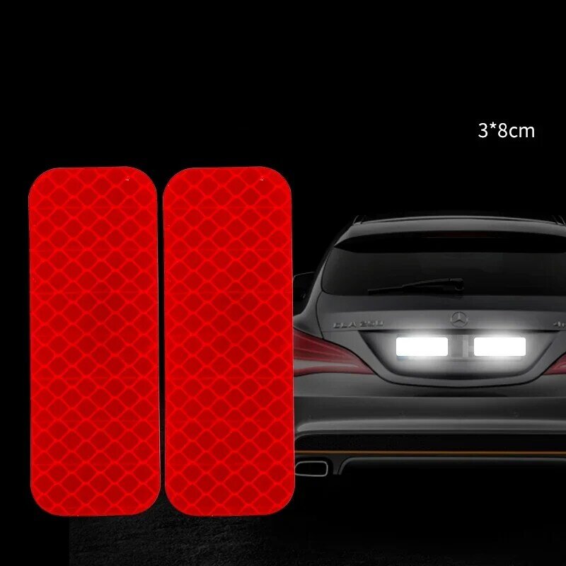 10Pcs Auto Reflecterende Sticker Voor Night Waarschuwing Mark Verkeersveiligheid Auto Reflecterende Tape Lichtgevende Auto Bumper Reflecterende Materiaal
