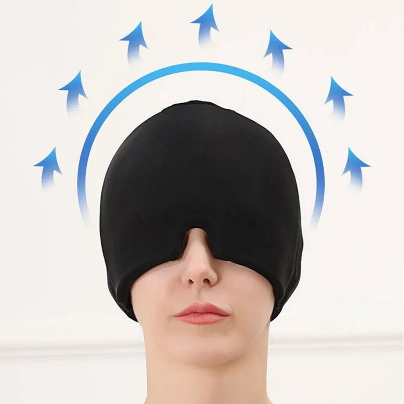Cappello per alleviare l'emicrania cappello per il mal di testa Gel Hot Cold Therapy Ice Cap per alleviare il dolore cappello di ghiaccio maschera per il viso Head Wrap massaggio strumento per dormire