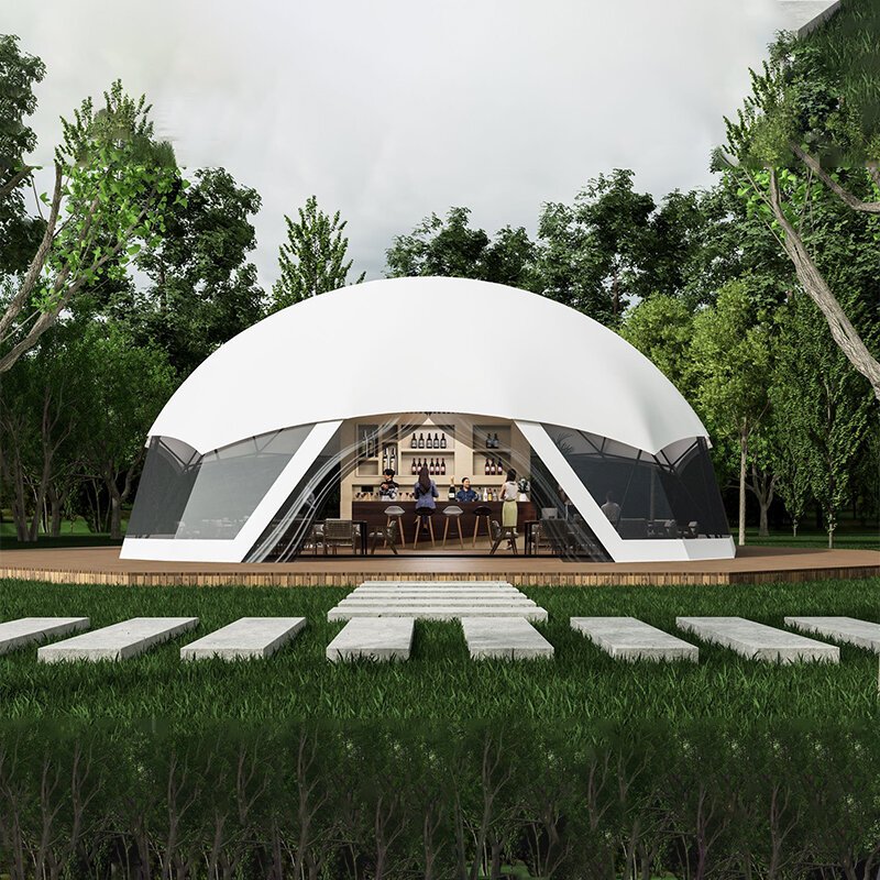 Kulista kopuła namiot baldachim na zewnątrz obóz wypoczynkowy markiza restauracja markiza ze stopu aluminium centrum konferencyjne
