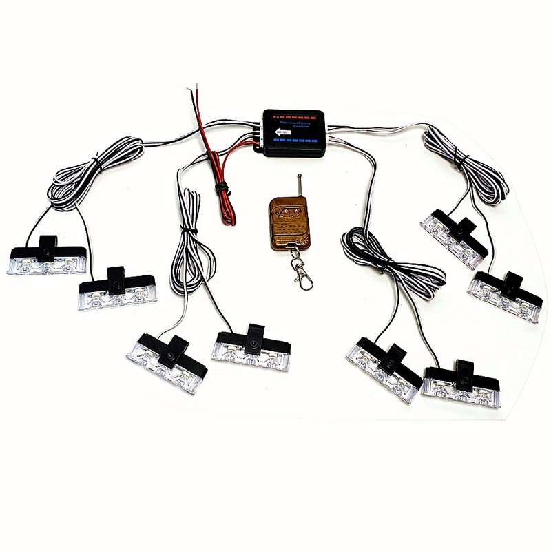Feux de police stroboscopiques à 3 LED pour calandre avant de voiture, flash, lampe à iode, rouge, bleu, jaune, véhicule de sauvetage, clignotant d'urgence, éclairage de signalisation