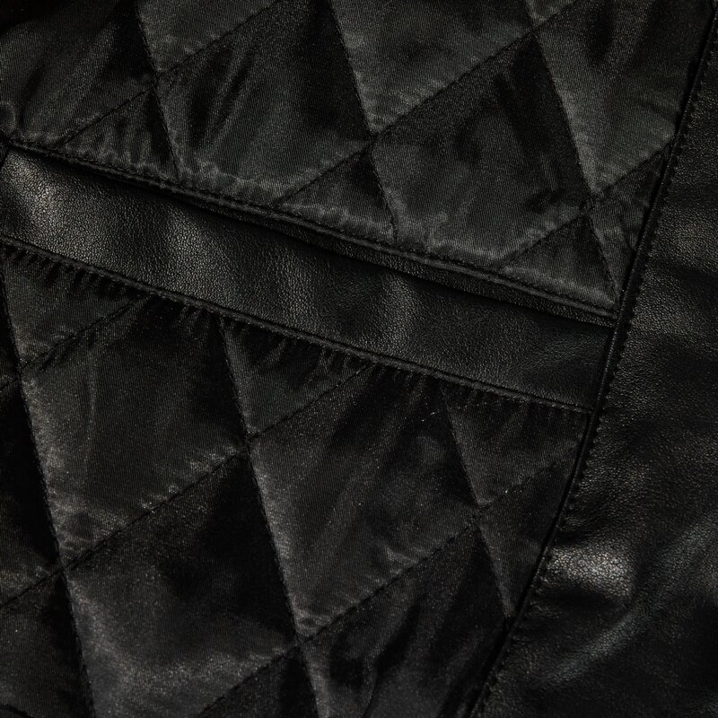 Veste en cuir PU de moto imperméable, manteau chaud à bulles, style américain vintage, embauHalo, patchwork, optique rétro, hiver