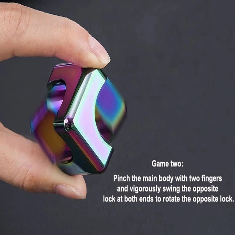 Kubus logam Fingertip Spinner dekompresi berputar atasan anti-kecemasan mainan tangan Fidget Spinner ventilasi mainan Flip untuk anak-anak